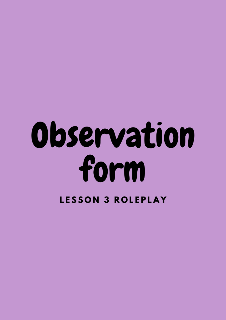 Preview: Observation form